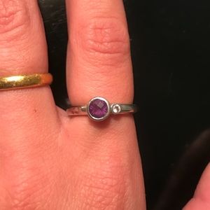 Pandora Ring -- Silver and purple